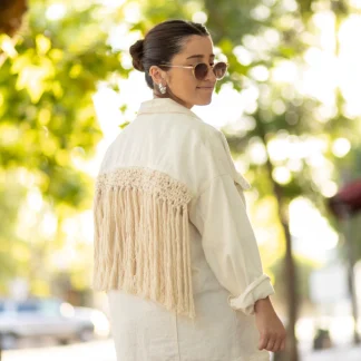 Campera oversize macrame