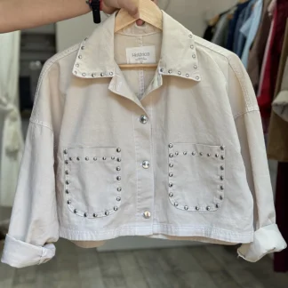 Campera corta gabardina beige