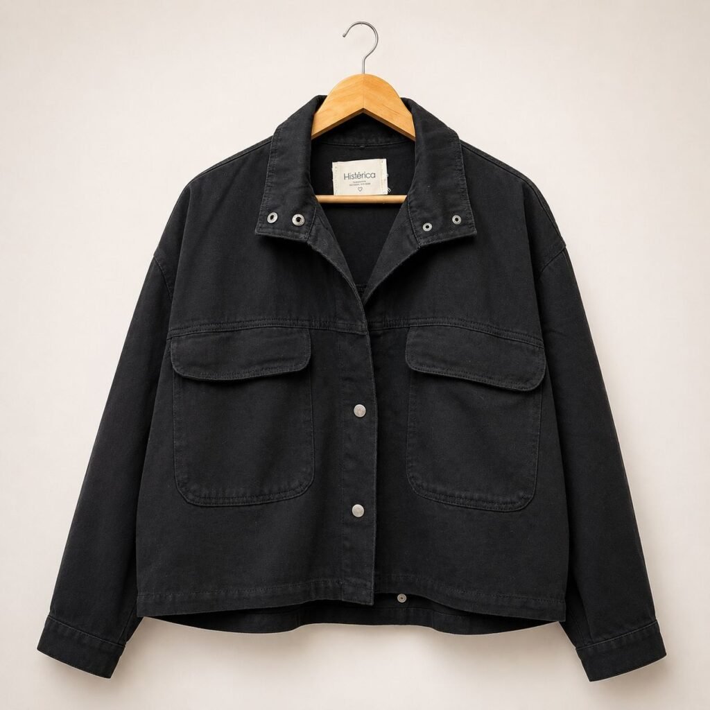 campera funes neck negra abierta